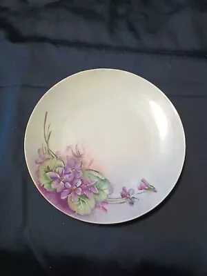 Buy Antique J&C Bavarian China Hand Painted Plate Violets 8 1/2 Jaeger & Co1898-1923 • 28.93£