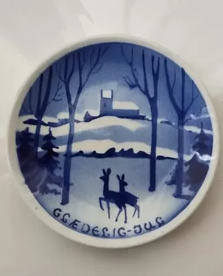 Buy VTG Royal Copenhagen Plate Christmas 8.5 Cm Blue White Denmark Scene Xmas Winter • 9.99£