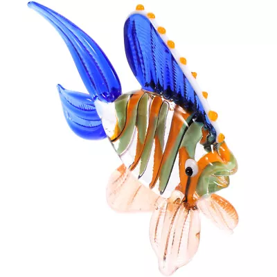Buy  3 Pcs Fish Figurines Figure Decor Glass Ornament Stained Delicate Statue • 18.38£