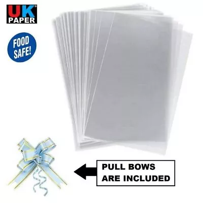 Buy Cellophane Sweet Bags Clear Cello Display Gift Kids Party Treat Cookie Pull Bows • 49.20£