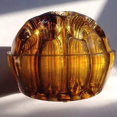 Buy Antique 1st Patent 3.5” Davidson Amber Cloud Glass Dome Flower Block 7830/1910 • 14.99£