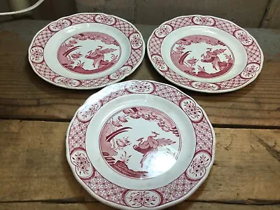 Buy Lot Of 3 Furnivals Old Chelsea Red 6” Plates RN 647812 Made In England RARE • 47.43£
