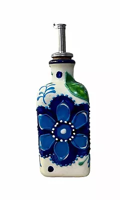 Buy Del Rio Salado Blue Floral Hand Painted Oil/Salad Dressing Bottle  18cm X 6cm • 14.54£
