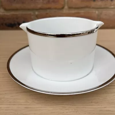 Buy Thomas China Thick Platinum Band Gravy Jug With Built In Saucer • 6£