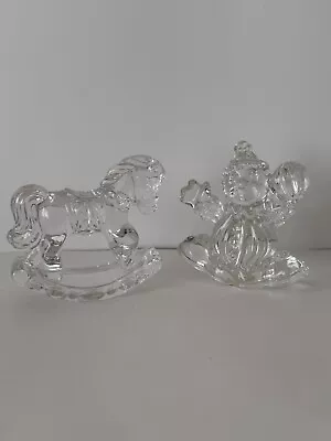 Buy Princess House Lead Crystal Rocking Horse And Rocking Clown Figurines Ornaments • 17.99£