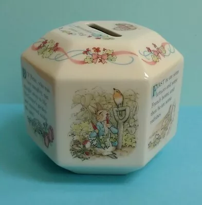 Buy NEW Beatrix Potter Peter Rabbit Wedgwood Christening Money Box Made In England • 11.50£