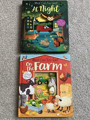 Buy What Can You See At Night? & On The Farm By Kate Ware Board Books Peep Through • 2.99£