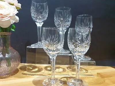 Buy 5 Lovely Edinburgh Crystal STAR PATTERN  Wine Glasses.  • 39.99£