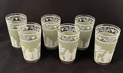 Buy 36 Piece Set Of Vintage Hellenic Jeanette Glass Grecian 22k Gold Wedgwood Green • 75.87£
