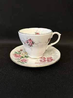 Buy Duchess Bone China Floral Teacup & Saucer 35th Anniversary  • 10£