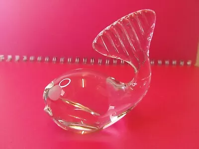 Buy Crystal Glass Whale Fish Tail Up Paperweight - Spode (Unsigned) • 13.99£