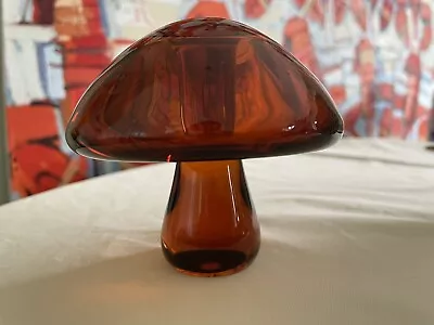 Buy Signed Wedgwood Art Glass Mushroom Amber Paperweight Perfect 4  High • 18£