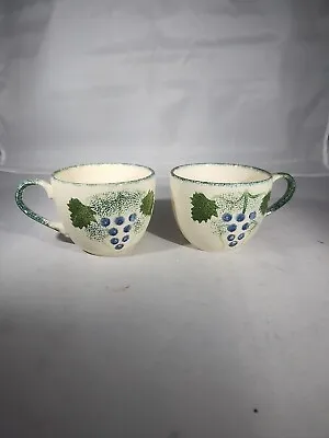Buy Poole Pottery Vintage Vineyard Pattern Tea Cups Set Of 2 • 22.73£