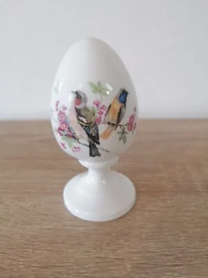 Buy Crown Staffordshire Fine Bone China Egg On A Pedestal 2 Beautiful Birds • 4.99£