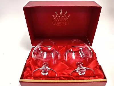 Buy 2 Coronet Hand Cut Etched Design Brandy Drinking Glasses Boxed • 4.99£