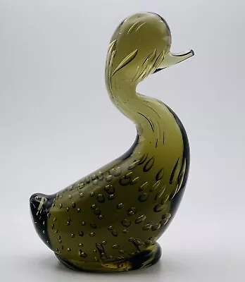 Buy Whitefriars Glass Unusual Controlled Bubbles Twilight Duck With Pontil Mark Base • 40£