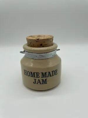 Buy Vintage Moira Pottery England Home Made Jam Crock W/Cork, Metal Collar & Handle • 19.26£