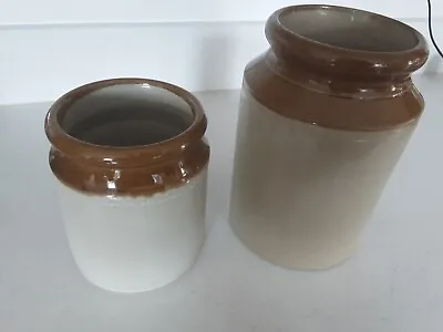 Buy Vintage Stoneware Storage Utensils Jars Vase English Salt Glaze X 2 • 15£