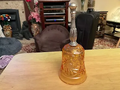 Buy Vintage Cut Glass Orange Bell  With Gold Plated Ornate Handle • 3.99£