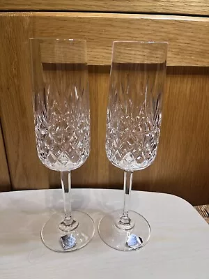 Buy 2 X Edinburgh Crystal Champagne Flutes Collectable Vintage Glass Good Condition • 19.95£