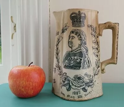 Buy 1887 Jubilee Pottery Jug English Antique Victorian 19cm Tall Queen  • 48.44£