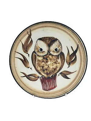 Buy Vintage Wimborne Pottery Sgraffito Single  Owl Bird  Decorative Wall Plate • 10£