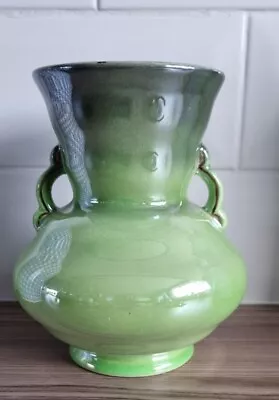 Buy Vintage Art Deco Maling Green Ombre Lustre Ware Mantle Vase • 18£