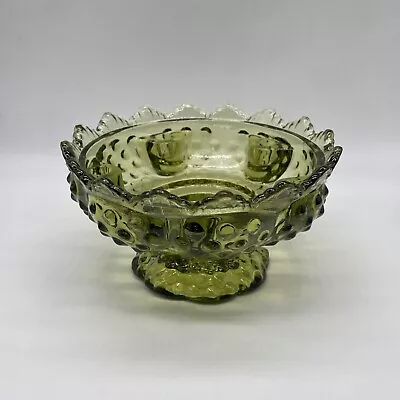 Buy Vintage Fenton Colonial Green Hobnail Glass Pedestal Centerpiece Candle Holder R • 33.63£