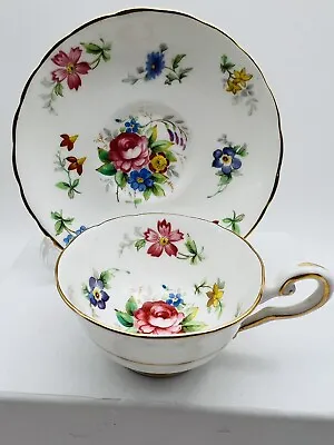 Buy Royal Tuscan Teacup And Saucer Bouquet Made In England Vtg Bone China Demitasse • 16.60£