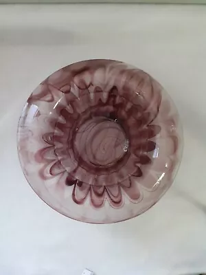 Buy Davidson~Cloud Glass~Purple Decorative Flower Posy Bowl~Art Deco Glass Bowl • 19.99£