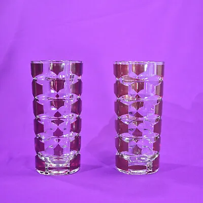 Buy Pair Of  Luminarc Vintage Durand 1970’s Ruby Ruby Red French Cut Glass Vases • 10£
