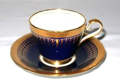 Buy Aynsley 3835 Cobalt Blue, Gold Gilt Demitasse Or Espresso Cup & Saucer Set • 64.84£