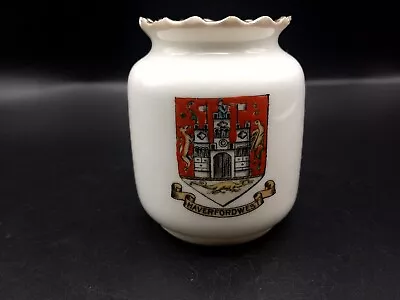 Buy Crested China - HAVERFORDWEST Crest - Crinkle Top Vase - The Foley China. • 5.50£