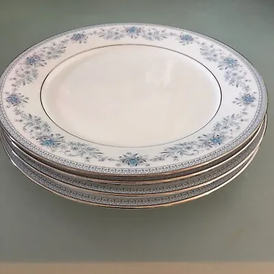 Buy Contemporary Noritake( Blue Hill  2482 ) 6 Large Rimmed Dinner Plates 27cm • 29.99£