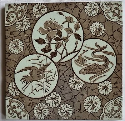Buy Japanesque Aesthetic Movement Tile. Mintons ( Christopher Dresser Style ) • 39£