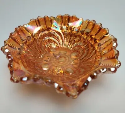 Buy Vintage Sowerby Carnival Glass Marigold Embossed Scroll Pattern  Bowl • 7.52£