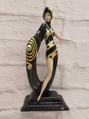 Buy Franklin Mint Erte Pearls And Emeralds  Porcelain Figurine Art Deco Boxed  (MBO) • 49.99£