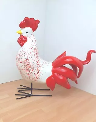 Buy Rocking Rooster Red & White Ceramic Rooster By Cock - A Doodle - Doo  • 19.99£