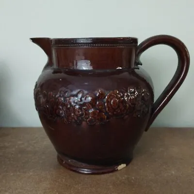 Buy Antique Victorian Stoneware 'Harvest' Jug Or Pitcher, Approx. 4 Pints • 17.95£