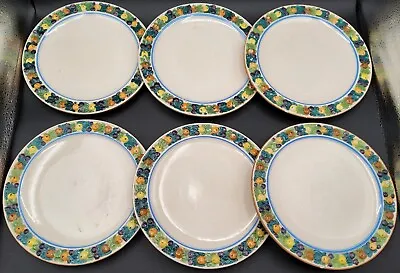 Buy 6 Vintage Della Robbia Style Italian Majolica Pottery 8 1/4  Salad Plates • 47.41£