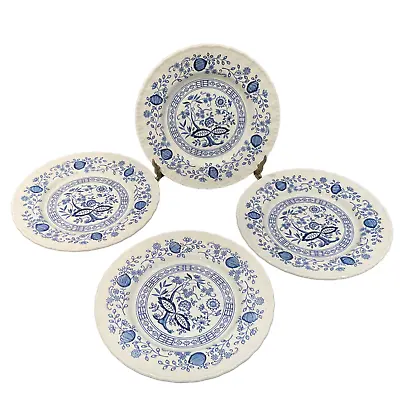 Buy 4 Enoch Wedgewood England Blue Heritage Blue Onion Set Dessert Salad Plates 7” • 14.83£