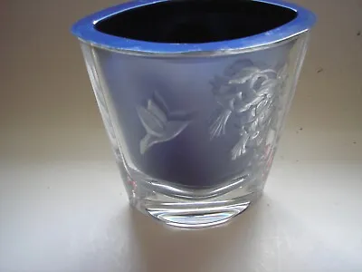 Buy NOS 24% Lead Crystal Vase Made In Czech Republic Hummingbird Design Teleflora • 9.65£