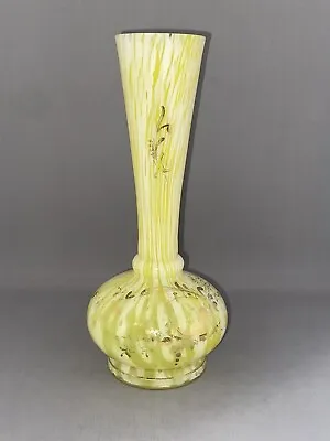 Buy Franz Welz Bohemian Yellow / Lemon White Spatter Splatter Glass Vase • 25.99£