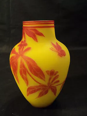 Buy Rare Signed Thomas Webb 2-color English Cameo Art Glass 6.5  Vase, Butterfly • 1,858.77£