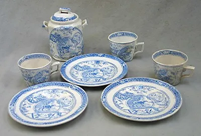 Buy Vintage Children's China Tea Set -- Blue And White Transfer Ware • 84.44£