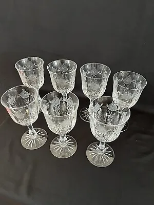 Buy A Set Of Seven High Quality Heavy Cut Crystal Wine Glasses Large • 80£