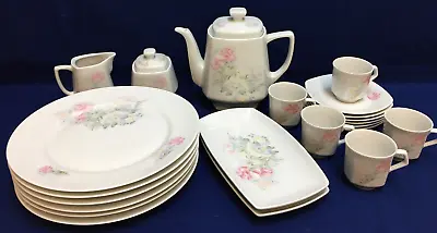 Buy Dinnerware Set Kitchenette Grand Limoges Porcelain France White Floral 22 Pieces • 71.15£