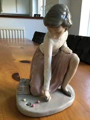 Buy NAO By LLADRO - SCHOOL GIRL PLAYING MARBLES (RETIRED 2009) - Great Condition • 24.99£