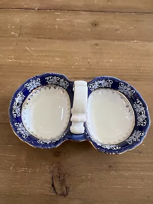 Buy VINTAGE ZSOLNAY HUNGARY PECS POMPADOUR III Two Sided Candy Appetizers Dish MINT • 47.41£