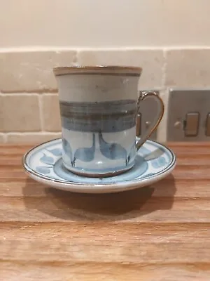 Buy Prawle Studio Pottery Devon Coffee Espresso Cup & Saucer Robert Melville 1970s • 12£